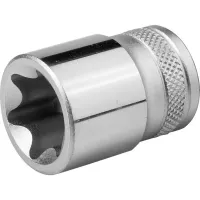 Торцовая головка KRAFTOOL "INDUSTRIE QUALITAT", Cr-V, внешний TORX, хромосатинированная, 1/2", Е 22 27810-22_z01