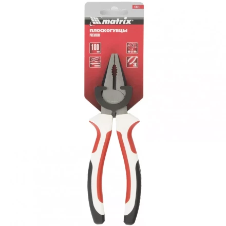 Плоскогубцы Premium 180 мм трехкомпонентные рукоятки MATRIX 17071 купить в Урае