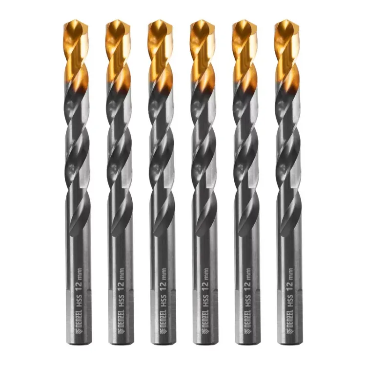 Сверло по металлу, 12 мм, HSS-Tin, Golden Tip, 6 шт. Denzel 717224 купить в Урае