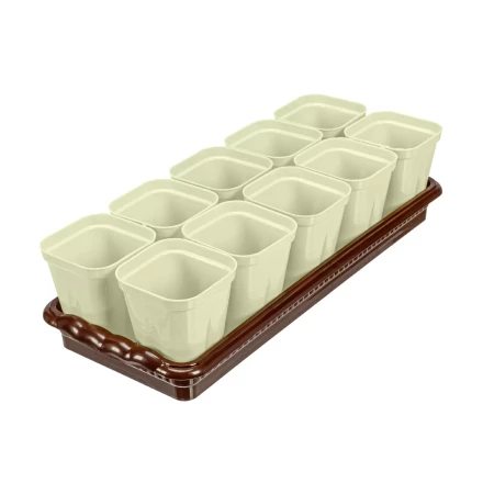 Набор для рассады Palisad 643449, поддон 380х155х40 мм, 10 горшочков по 250 мл с выдвижным дном купить в Урае