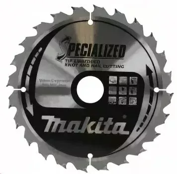 Диск пильный Makita, х165х20х2,0мм,24 зуб,для дерева с гвоздями B-29175 купить в Урае