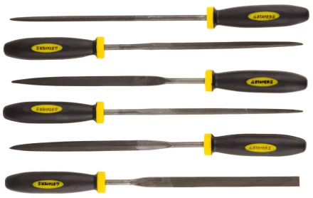 Набор STAYER &quot;PROFI&quot; Надфили с двухкомпонентной ручкой, 100мм, 6шт 16010-H6_z01 купить в Урае