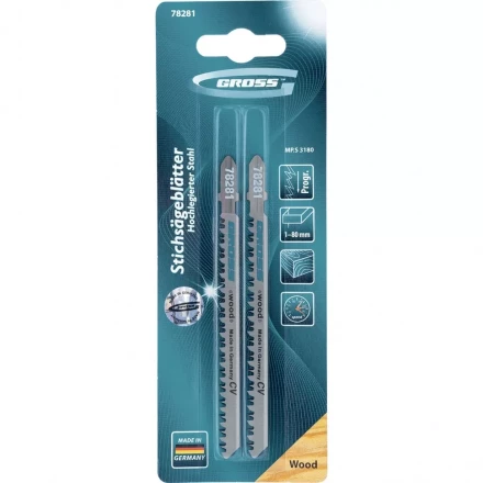 Полотна для электролобзика по дереву 2 шт 3180 GROSS 78281 купить в Урае