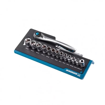 Набор торцевых головок трещотка 120 зубьев 36 предметов 1/4&quot; CrV Gross 14142 купить в Урае