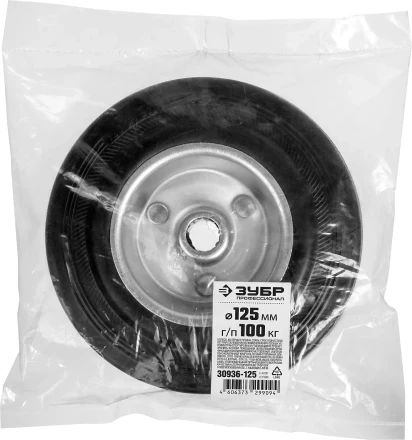 ЗУБР d 125 мм, г/п 100 кг, игольчатый подшипник, резина/металл, колесо, Профессионал (30936-125) купить в Урае
