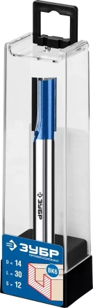 ЗУБР 14 x 30 мм, хвостовик 12 мм, фреза пазовая прямая с нижними подрезателями, Профессионал (28755-14-30) купить в Урае
