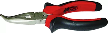 Длинногубцы NICKEL 180 мм изогнутые никелированные двухкомпонентные рукоятки MATRIX 17422 купить в Урае