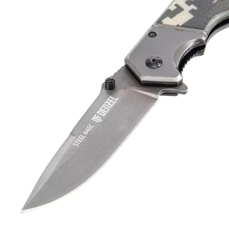 Нож складной Denzel 79209, многоцелевой, системы Liner-Lock, с накладкой G10 на эргономичной рукоятке купить в Урае