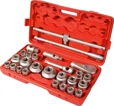 Набор торцевых головок квадратных 3/4–1, головки 21 х 65 мм 26 предметов в пластиковом боксе MATRIX 13539 купить в Урае