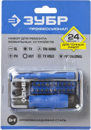 Набор ЗУБР &quot;ПРОФЕССИОНАЛ&quot;: Отвертки  для точных работ, 24предм 25648-H24 купить в Урае