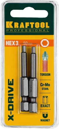 Биты KRAFTOOL X-Drive HEX Оберон 26127-3-50-2 купить в Урае