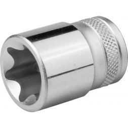 Торцовая головка KRAFTOOL "INDUSTRIE QUALITAT", Cr-V, внешний TORX, хромосатинированная, 1/2", Е 24 27810-24_z01