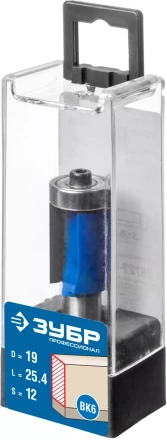 ЗУБР 19 x 25.4 мм, хвостовик 12 мм, фреза кромочная с нижним подшипником, Профессионал (28727-19-25.4-12) купить в Урае