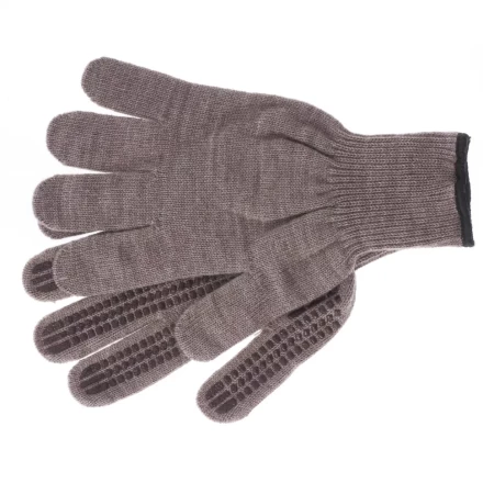 Перчатки трикотажные акрил ПВХгель Протектор коричневый оверлок Сибртех Россия 68663 купить в Урае