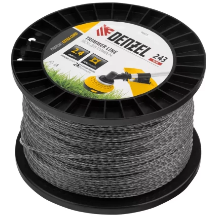Леска для триммера двухкомпонентная витой квадрат, 2,4мм х 243м, на DIN катушке EXTRA CORD// Denzel 96823 купить в Урае