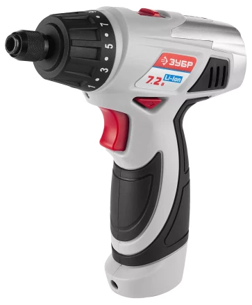 Шуруповерт ЗУБР 2-х скор,Li-Ion,реверс,15+1,зарядка 3-5ч,10мм,0-160 и 0-320об/мин,1,5А/ч,7,2В,набор бит,в блистере ЗДА-7.2-Ли Б купить в Урае