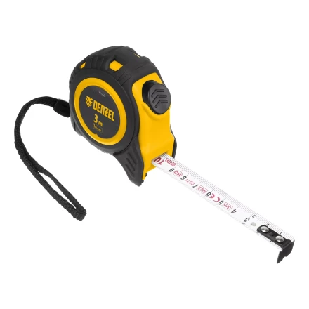 Рулетка Denzel 3м х 16мм, обрезиненный корпус, автоматическая фиксация, 31550 купить в Урае
