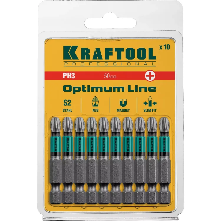 Биты KRAFTOOL OPTIMUM PH 26122-3-50-10 купить в Урае