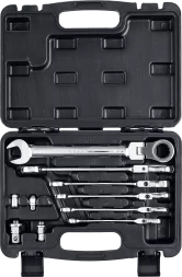 Наборы трещоточных комбинированных ключей шарнирных с адаптерами серия ПРОФЕССИОНАЛ