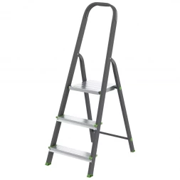 Стремянка 3 ступени стальной Профиль алюминиевые ступени Россия Сибртех 97953