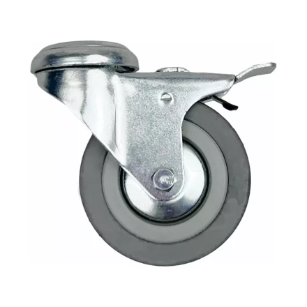 Аппаратное поворотное колесо с тормозом под болт HITCH 120*26 резина серая SChgb55 (SZ084856) купить в Урае