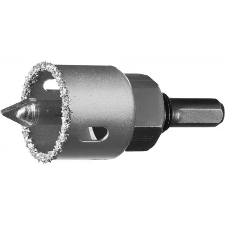 Коронка-чашка ЗУБР &quot;ПРОФЕССИОНАЛ&quot; c карбид-вольфрамовым нанесением, 32 мм, высота 25 мм, в сборе с державкой и сверлом 33360-032_z01 купить в Урае