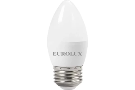 Лампа светодиодная EUROLUX LL-E-C37-6W-230-2,7K-E27 76/2/9 купить в Урае