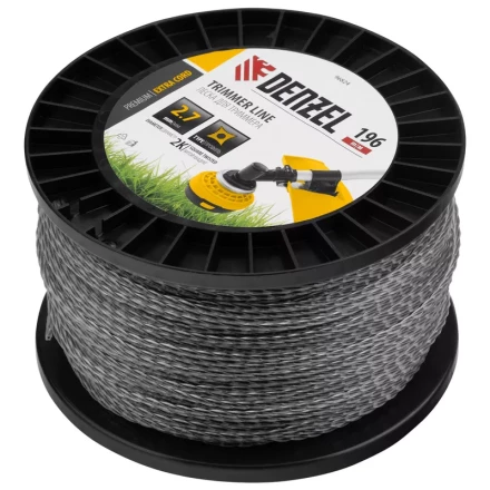 Леска для триммера двухкомпонентная витой квадрат, 2,7мм х 196м, на DIN катушке EXTRA CORD// Denzel 96824 купить в Урае