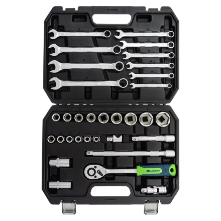 Набор инструментов Сибртех 13393, 1/2&quot;, пластиковый кейс, 32 предмета купить в Урае