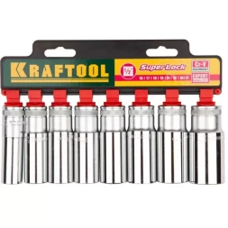 Набор KRAFTOOL "EXPERT QUALITAT" Торцовые головки "SUPER LOCK" удлин, 1/2", 16-27мм, 8 предметов 27865-H8_z01