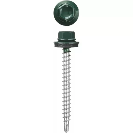 Саморезы СКД кровельные, RAL 6005 зеленый насыщенный, 29 x 4.8 мм, 400 шт, для деревянной обрешетки, STAYER 30305-48-029-6005 купить в Урае