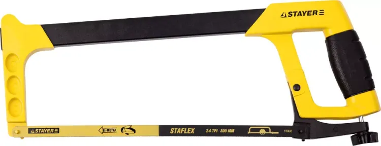 Ножовка по металлу STAYER RX700-HERCULES, металлическая обрезиненная ручка, натяжение 100 кг, 300 мм 2-15791_z01 купить в Урае