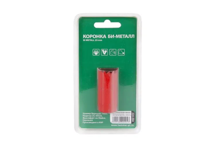 Коронка биметаллическая HAMMER Ф25х38мм 5/8" BiMETALL (224-004) купить в Урае