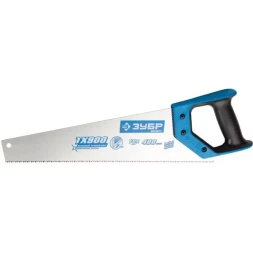 Ножовка по дереву (пила) ЗУБР ЛЕВША-7 400 мм, 7 TPI, универсальный зуб, вдоль и поперек волокон, для средних заготовок, фанеры, ДСП, МДФ,2K рукоятка 15232-40