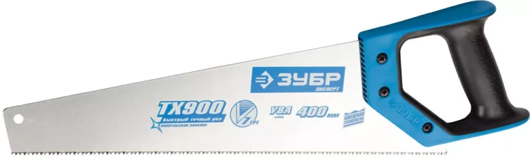 Ножовка по дереву (пила) ЗУБР ЛЕВША-7 400 мм, 7 TPI, универсальный зуб, вдоль и поперек волокон, для средних заготовок, фанеры, ДСП, МДФ,2K рукоятка 15232-40 купить в Урае