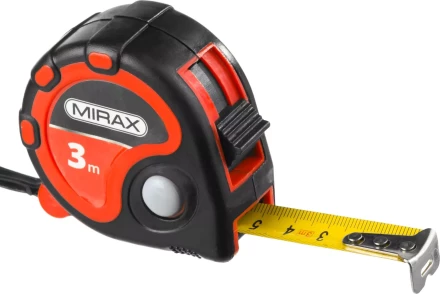 Рулетка MIRAX, 3 стопора, двухкомпонентный пластиковый корпус, 3мх16мм 34013-03-16 купить в Урае