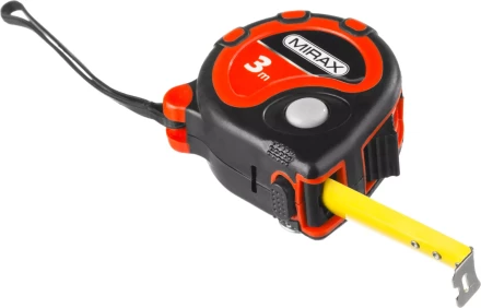 Рулетка MIRAX, 3 стопора, двухкомпонентный пластиковый корпус, 3мх16мм 34013-03-16 купить в Урае