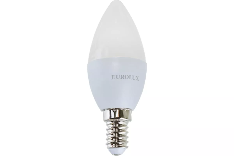 Лампа светодиодная EUROLUX LL-E-C37-6W-230-4K-E14 76/2/4 купить в Урае