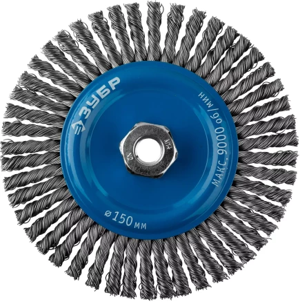 ЗУБР "ПРОФЕССИОНАЛ". Щетка дисковая для УШМ, плетеные пучки стальной проволоки 0,5мм, 150ммхМ14 35192-150_z02 купить в Урае