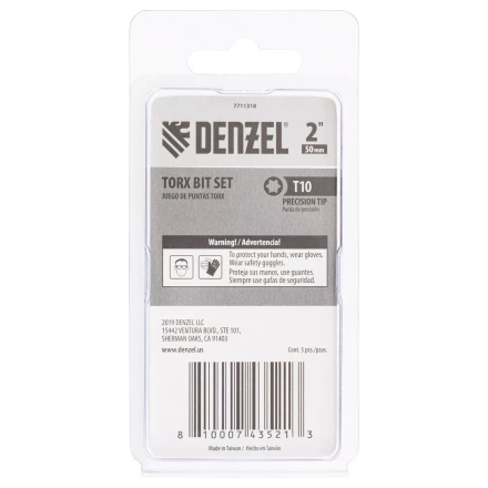 Бита T10x50, 5 шт. Denzel 7711318 купить в Урае