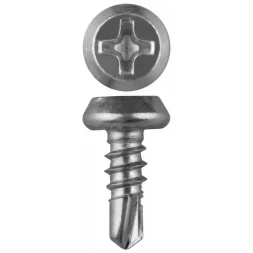 Саморезы ЗУБР со сверлом оцинкованные, для крепления лист. металла до 2мм, полуцилиндр. головка, 3.8x11мм, 22шт 4-300156-38-11