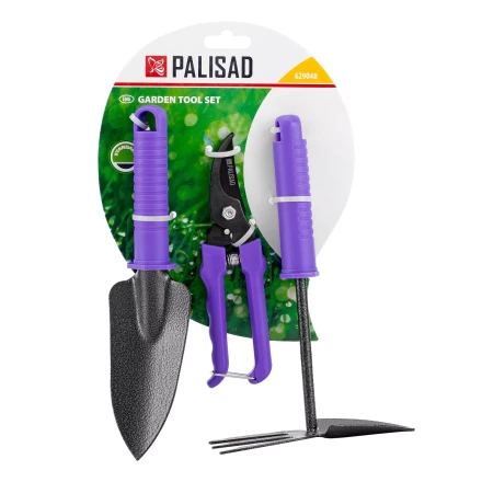 Набор садового инструмента с секатором Palisad 629048, пластиковые рукоятки, 3 предмета, Standard купить в Урае