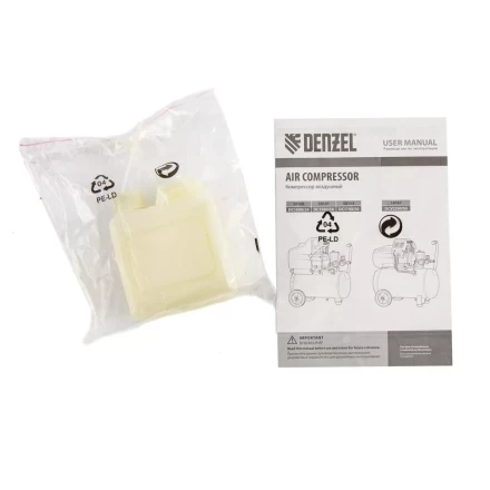 Компрессор воздушный, прямой привод DC1500/50, 1.5 кВт, 50 литров, 220 л/мин Denzel 58161 купить в Урае
