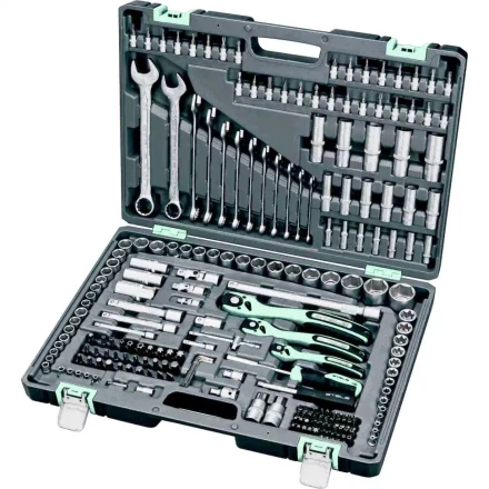 Набор инструмента 1/4 3/8 1/2 Cr-V S2 усиленный кейс 216 предметов STELS 14115 купить в Урае