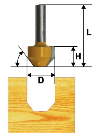 Фреза пазовая фасонная Ф119Х13 мм 30° хвостовик 8 мм 46123 купить в Урае