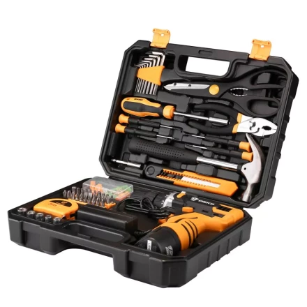 Дрель аккумуляторная DKCD12FU-Li DEKO + набор 104 инструмента для дома, 063-4104 купить в Урае