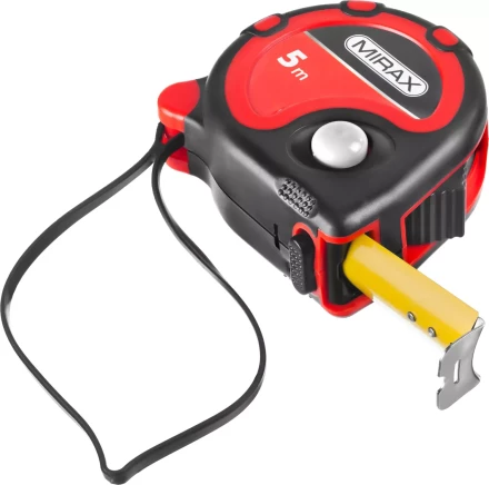 Рулетка MIRAX, 3 стопора, двухкомпонентный пластиковый корпус, 5мх25мм 34013-05-25 купить в Урае