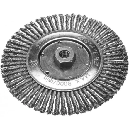 ЗУБР &quot;ПРОФЕССИОНАЛ&quot;. Щетка дисковая для УШМ, плетеные пучки стальной проволоки 0,5мм, 175ммхМ14 35192-175_z02 купить в Урае