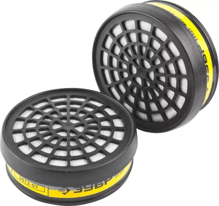 Фильтр ЗУБР &quot;ЭКСПЕРТ&quot; сменный для респираторов и масок, тип B1E1 от кислых газов, 2шт 11131 купить в Урае