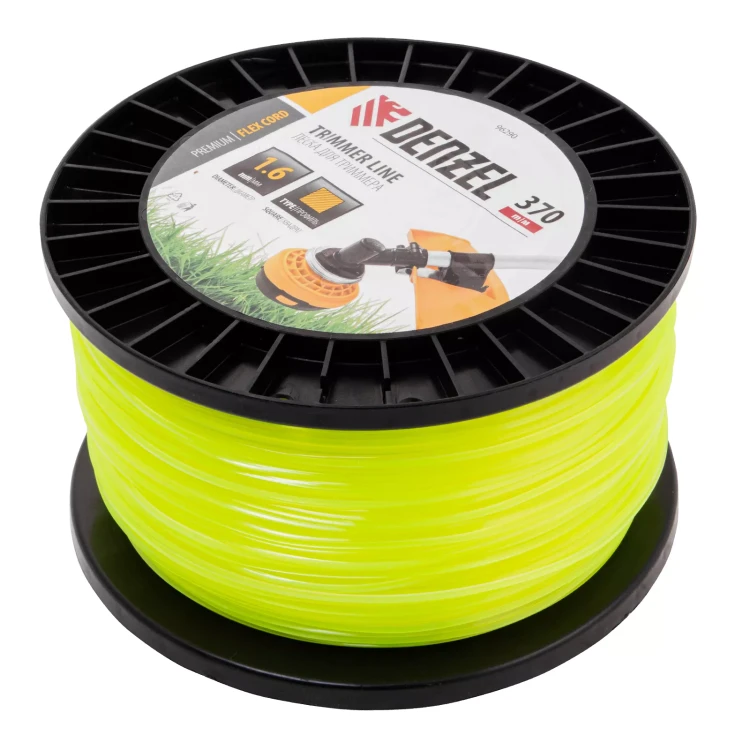 Леска для триммера квадрат 1,6мм х 370м, на DIN катушке FLEX CORD// Denzel 96290 купить в Урае